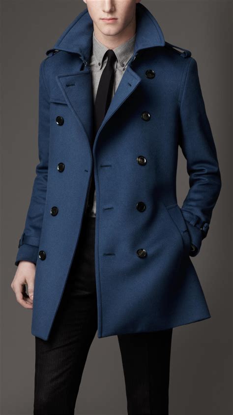 burberry blue coat mens|long overcoat men's Burberry.